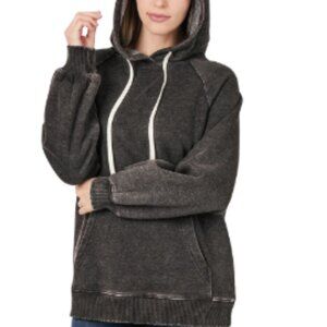 ✨NWT Zenana Acid Wash Fleece Hoodie with Drawstring